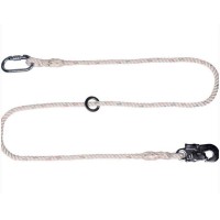 single lanyard with carabiner and a safety snap hook and a ring