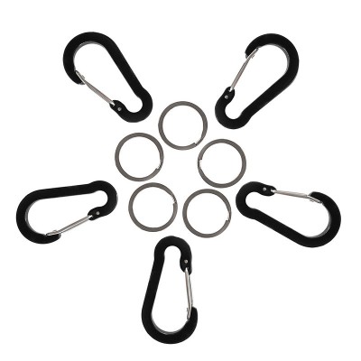 Carabiner 5PCS 2 Inch / 5cm Flat Gourd Shape Mini Clip Small Locking Keychain Keyring Spring Hook Biner for Keys Other Items Rating for Daily Indoor Outdoor Life Home Hammocks Camping Hiking