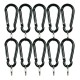 Fusion Climb 2.5″ Compact Aluminum Novelty Keychain Carabiner Belt Backpack Snap Hook Black 10-Pack