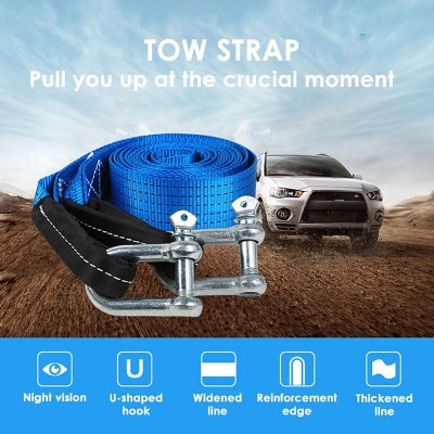 Recovery Strap, 5m 8ton / 16.5ft 17000Lb Tow Strap Winch Rope For Road Recovery.