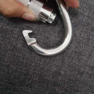Oval aluminum safety autolock carabiner