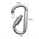 6 PCS/set D-shape Aluminum Screw Locking Carabiner with Spring Snap Hook Keychain Outdoor Buckle for Camping, Hiking, Fishing (Gray)