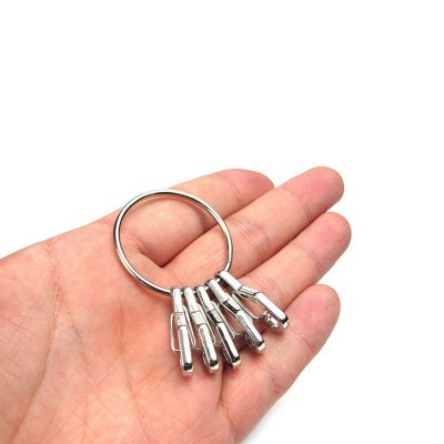 Unisex Novelty Belt Fob/Keychain Multi Key Ring Silver Tone