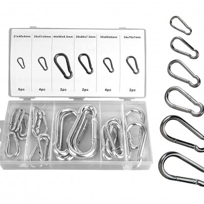 20 steel carabiner hooks, different sizes in a carabiner assortment Great Savings